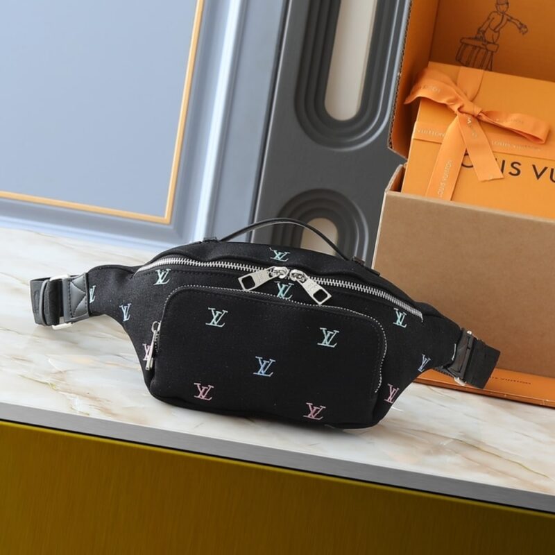 Alternative view of LOUIS VUITTON RUSH BUMBAG BLASON DENIM BLACK 30CM M13961