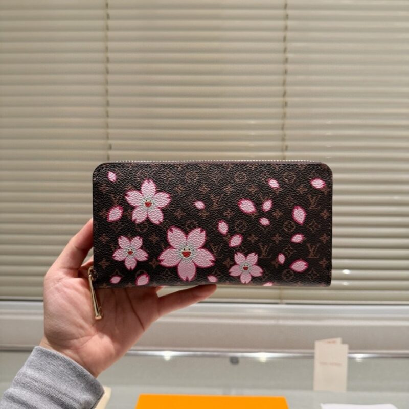 Alternative view of LOUIS VUITTON X TAKASHI MURAKAMI ZIPPY WALLET SAKURA BROWN 19CM M13433