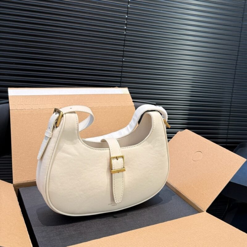 Alternative view of SAINT LAURENT LE FERMOIR HOBO BAG WHITE 24CM