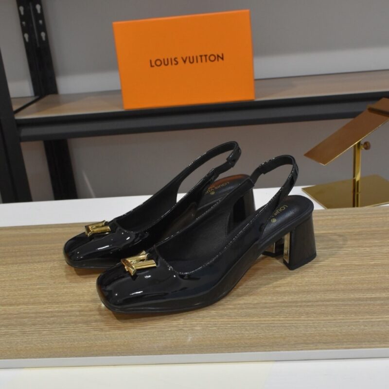 Alternative view of LOUIS VUITTON SWING SLINGBACK HIGH HEELS BLACK 1AGUC8