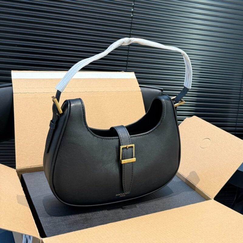 Alternative view of SAINT LAURENT LE FERMOIR HOBO BAG BLACK 24CM