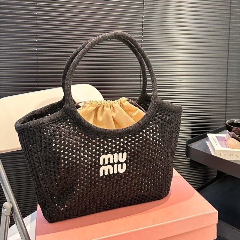 Alternative view of MIUMIU IVY MESH BAG IN BLACK 27CM 5BG281 2F8E F0N12 V OOO