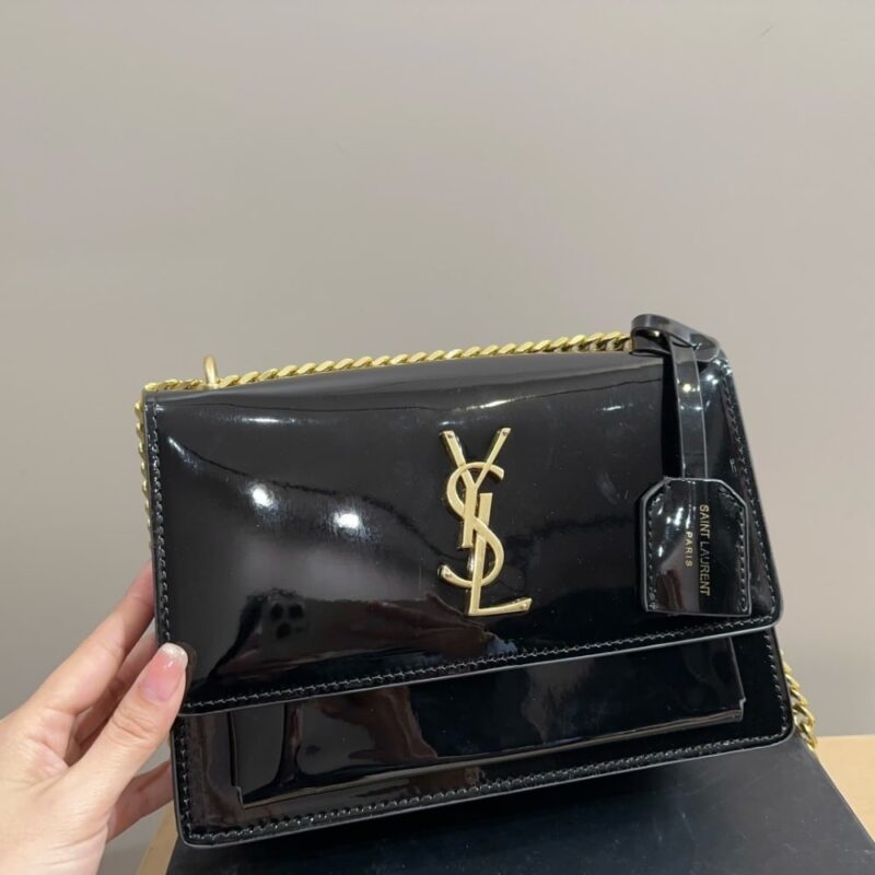 Alternative view of SAINT LAURENT SMALL SUNSET CHAIN BAG BLACK 23CM 533026D422W1000