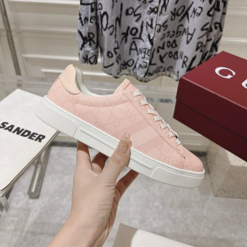 Alternative view of GUCCI ACE SNEAKER WITH WEB PINK 812026 FAD2A 8741
