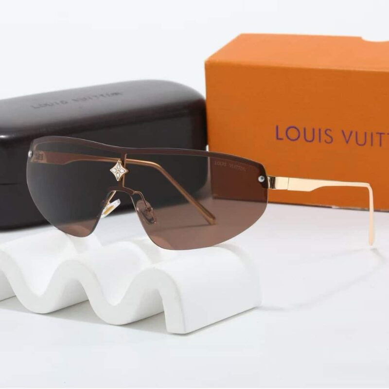 Alternative view of LOUIS VUITTON CYCLONE MASK SUNGLASSES BROWN WITH SILVER