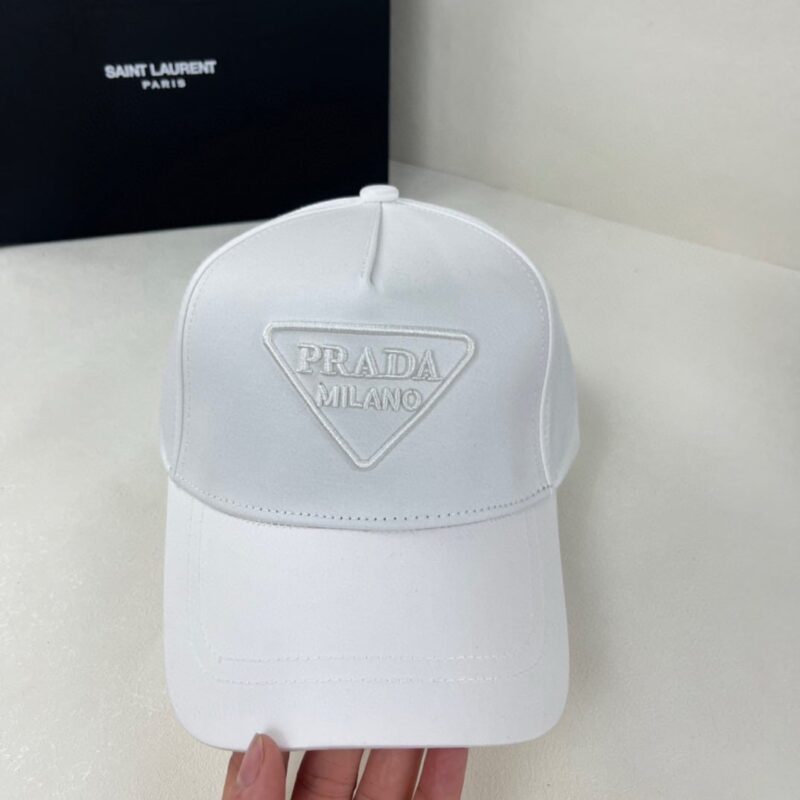 Alternative view of PRADA DRILL BASEBALL CAP WHITE