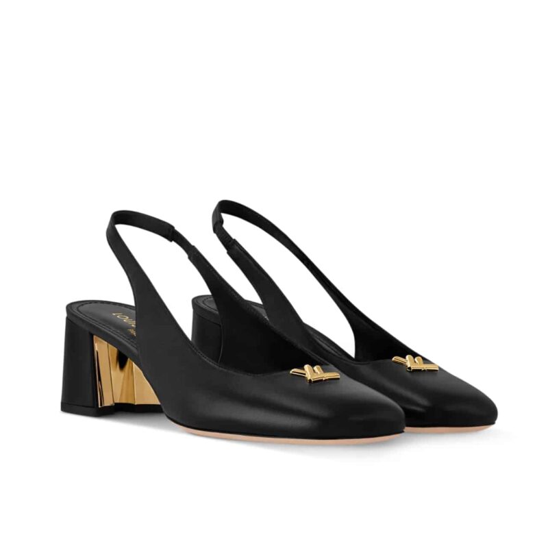 LOUIS VUITTON SWING SLINGBACK HIGH HEELS BLACK 1AGUC8