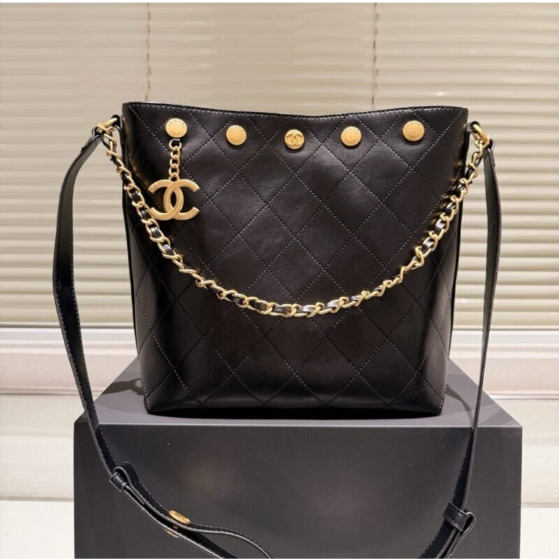 Alternative view of CHANEL LARGE BUCKET BAG BLACK 22CM
