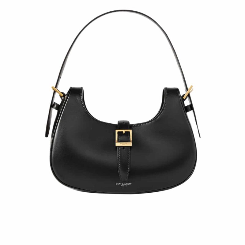 SAINT LAURENT LE FERMOIR HOBO BAG BLACK 24CM