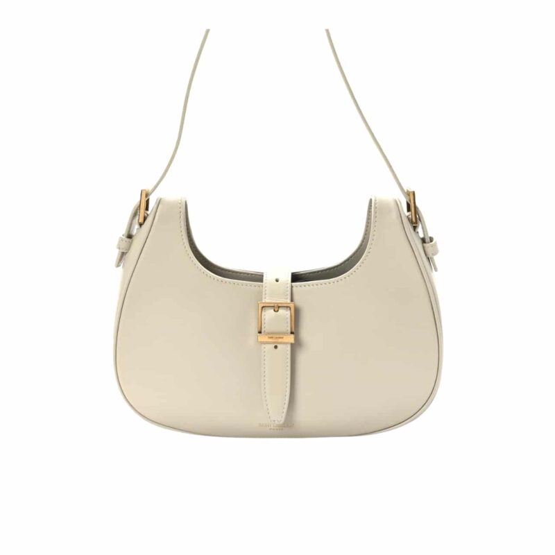 SAINT LAURENT LE FERMOIR HOBO BAG WHITE 24CM