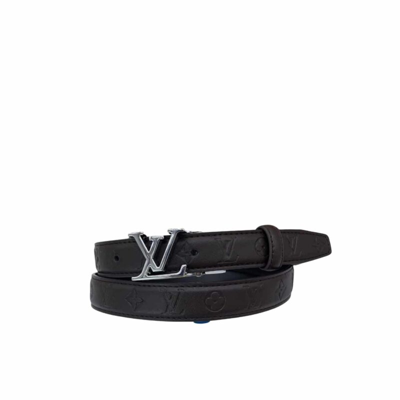LOUIS VUITTON INITIALES LEATHER BELT MONOGRAM BLACK 25MM