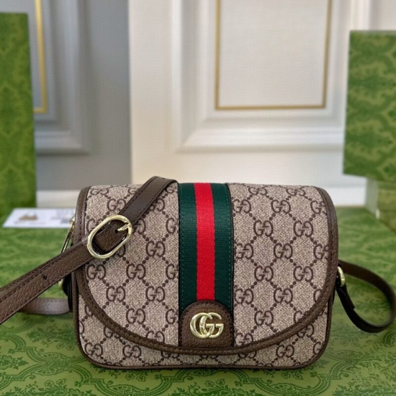 Alternative view of GUCCI OPHIDIA MINI SHOULDER BAG BEIGE AND DARK ‎19CM 772239 FACUJ 8745