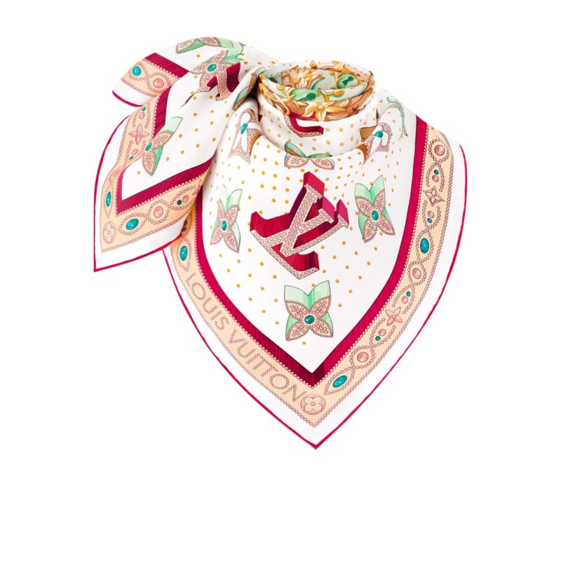 LOUIS VUITTON MONOGRAM LV LOCKS SQUARE CREME 90CM M79939