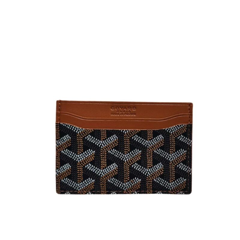 GOYARD SAINT SULPICE CARD WALLET BLACK AND TAN 11CM STSULPPMLTY01CL03X