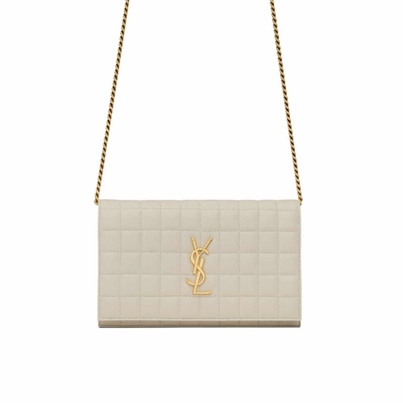 SAINT LAURENT CASSANDRE CHAIN WALLET WHITE 23CM 743346AABVP9207