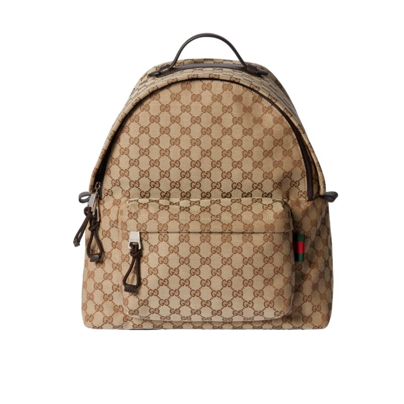 GUCCI GG CANVAS MEDIUM BACKPACK MEDIUM BACKPACK BEIGE AND DARK BROWN 36CM 824624 FAEHZ 9795