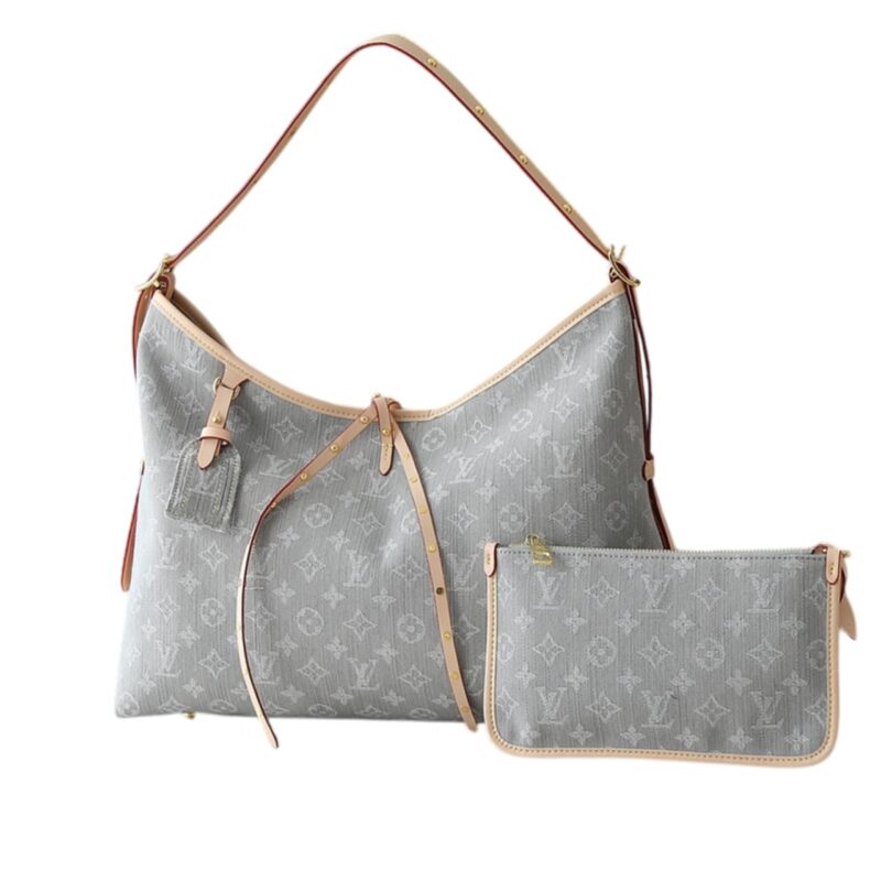LOUIS VUITTON CARRYALL MM MONOGRAM DENIM WASHED GRAY 39CM M13289