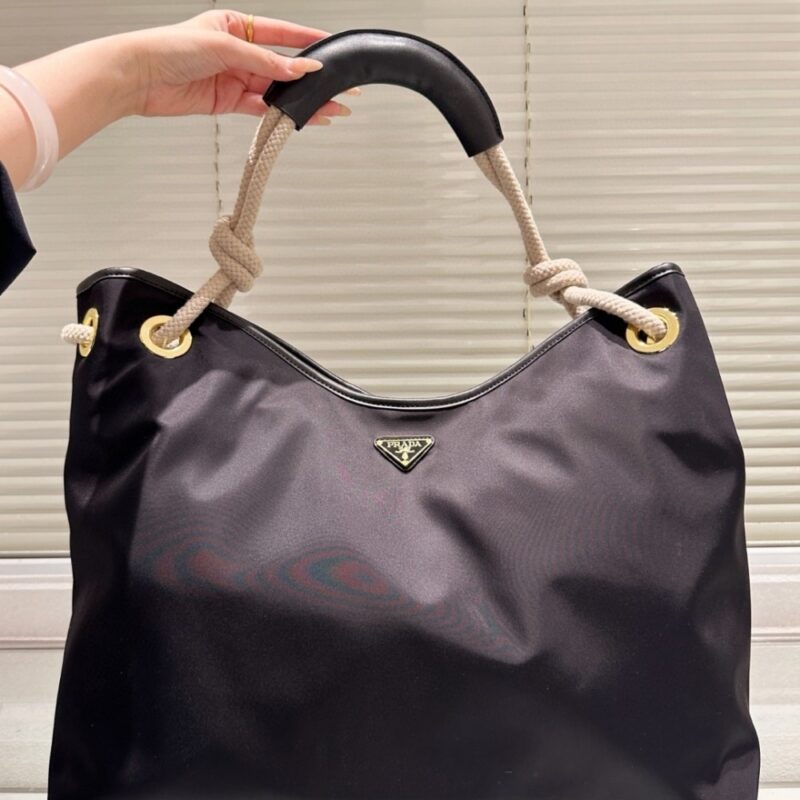 Alternative view of PRADA MARINER LARGE RE NYLON SHOULDER BAG BLACK 48CM 1BC244 2HG8 F0002 V OOO