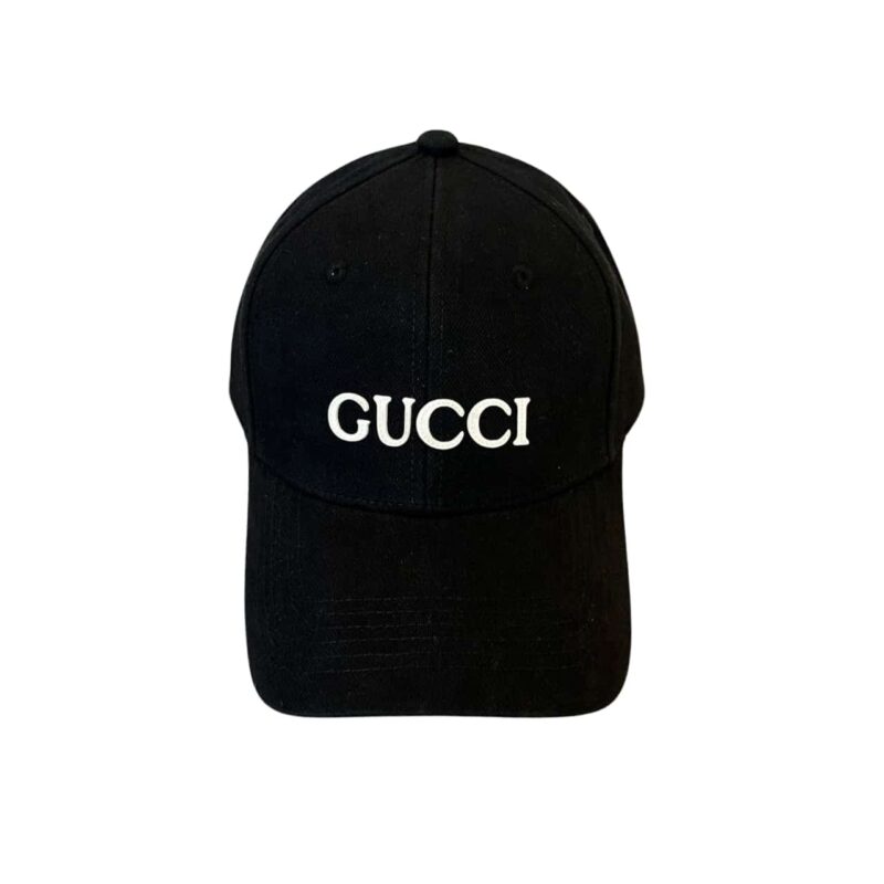 GUCCI EMBROIDERED COTTON BASEBALL CAP BLACK
