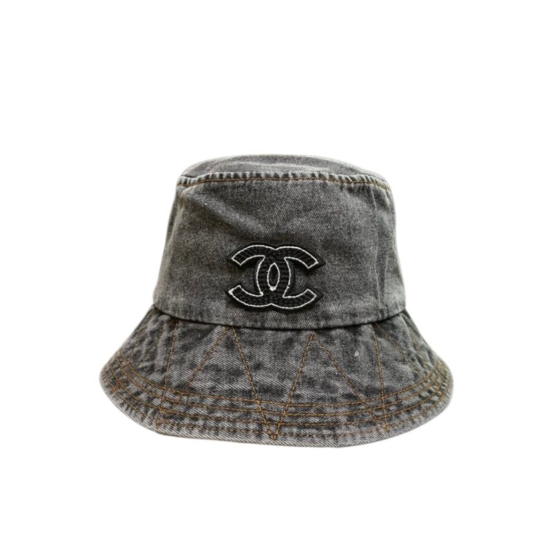 CHANEL CC DENIM BUCKET HAT BLACK
