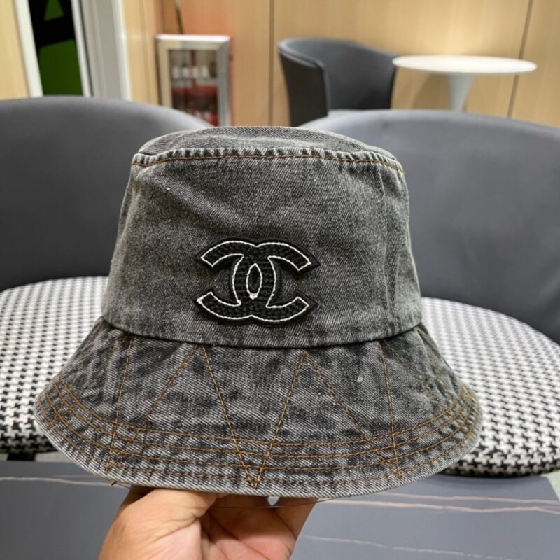 Alternative view of CHANEL CC DENIM BUCKET HAT BLACK