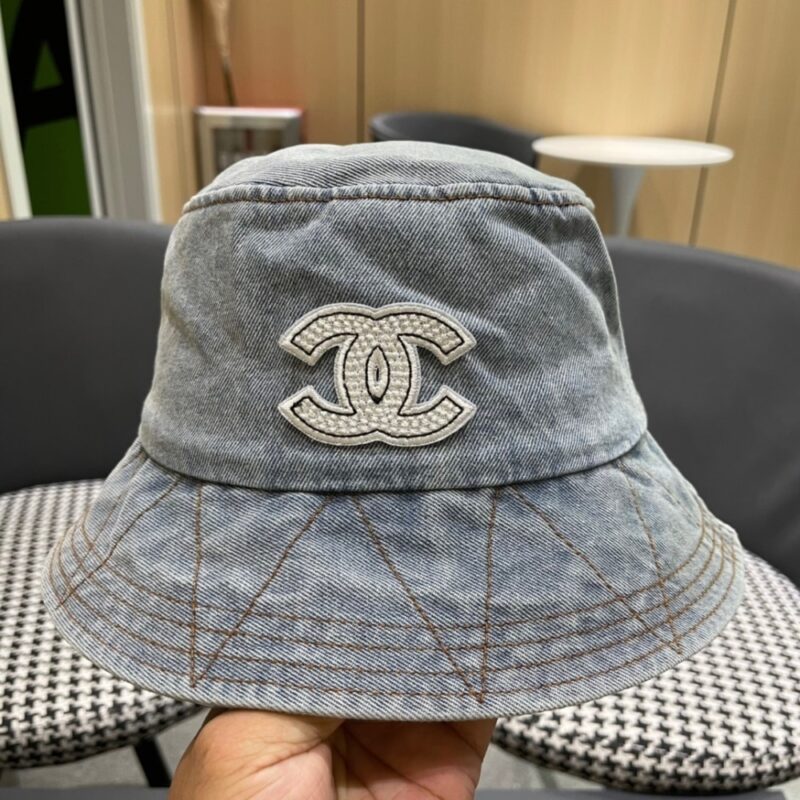 Alternative view of CHANEL CC DENIM BUCKET HAT BLUE