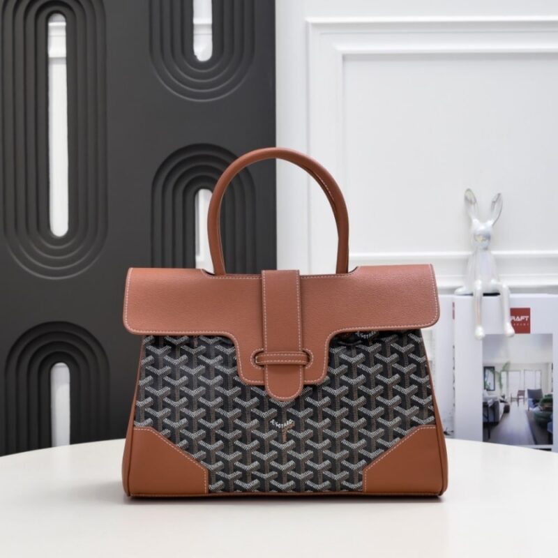 Alternative view of GOYARD SAÏGON TOTE BAG BLACK AND TAN 34CM SAIGOCMMLTY01CL03P