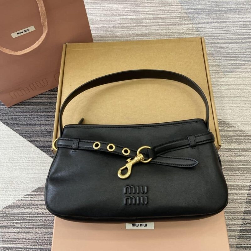 Alternative view of MIUMIU AVENTURE NAPPA LEATHER BAG BLACK 33CM 5BC181 2BBL F0002 V OOO