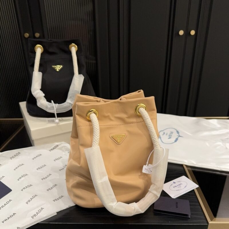 Alternative view of PRADA MARINER RE NYLON SMALL BUCKET BAG CAMEL BROWN 22CM 1BE082 2HG8 F0040 V OOO