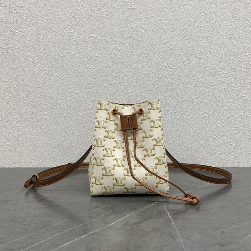 Alternative view of [SUPER VIP 1:1] CELINE MICRO SAILOR IN TRIOMPHE CANVAS WHITE AND TAN 17CM 10M742GCE 01TA