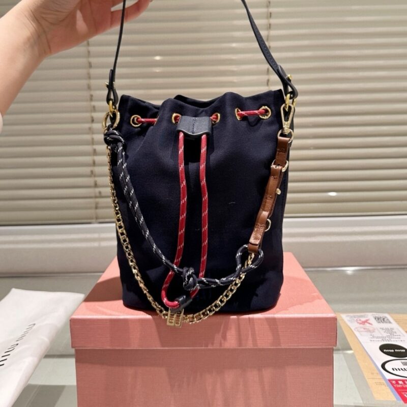 Alternative view of MIUMIU GABARDINE POUCH INDIGO AND AMARANTH 21CM 5NR038 2IA7 F04GM