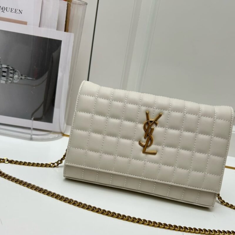Alternative view of SAINT LAURENT CASSANDRE CHAIN WALLET WHITE 23CM 743346AABVP9207