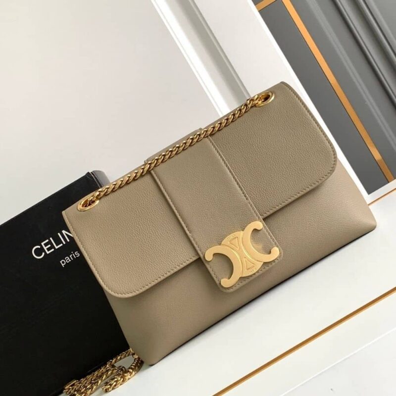 Alternative view of CELINE MEDIUM VICTOIRE BAG IN SUPPLE GRAINED BROWN SEPIA 25CM 115853FDU 18BS