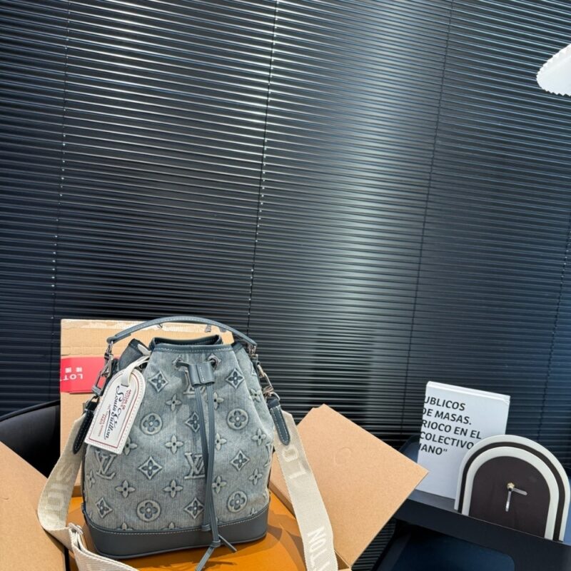 Alternative view of LOUIS VUITTON NOE BAG MONOGRAM DENIM BLUE 25CM