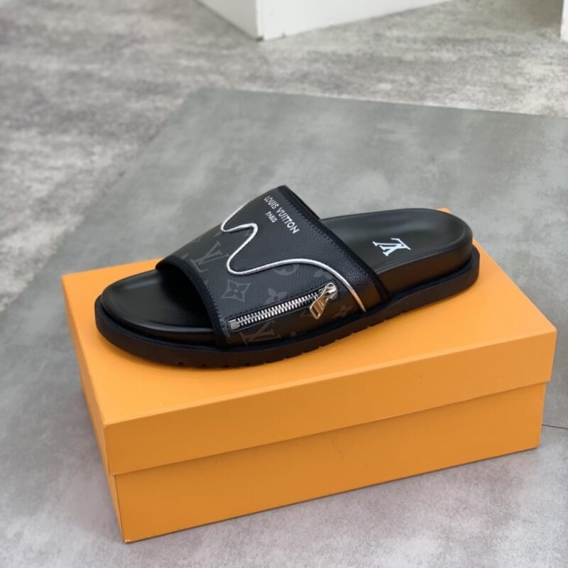 Alternative view of LOUIS VUITTON  VELCRO SLIPPERS LOCK EDGE BLACK