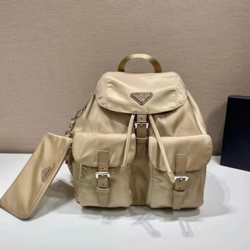 Alternative view of PRADA SMALL RE NYLON BACKPACK DESERT BEIGE 28CM 1BZ677 RV44 F0F24 V OOO