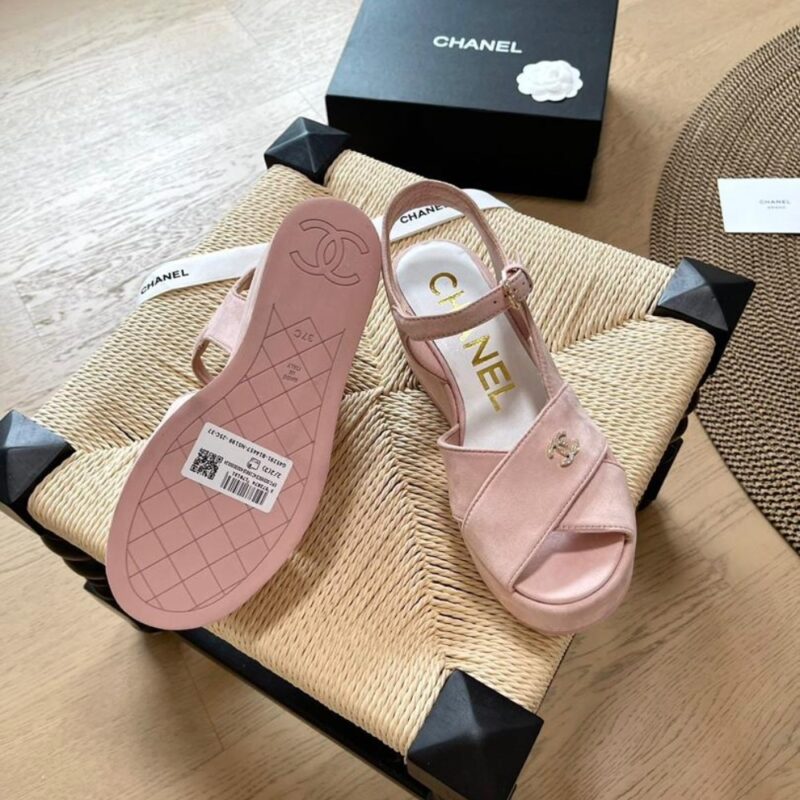 Alternative view of CHANEL INTERLOCKING CC SANDALS PINK