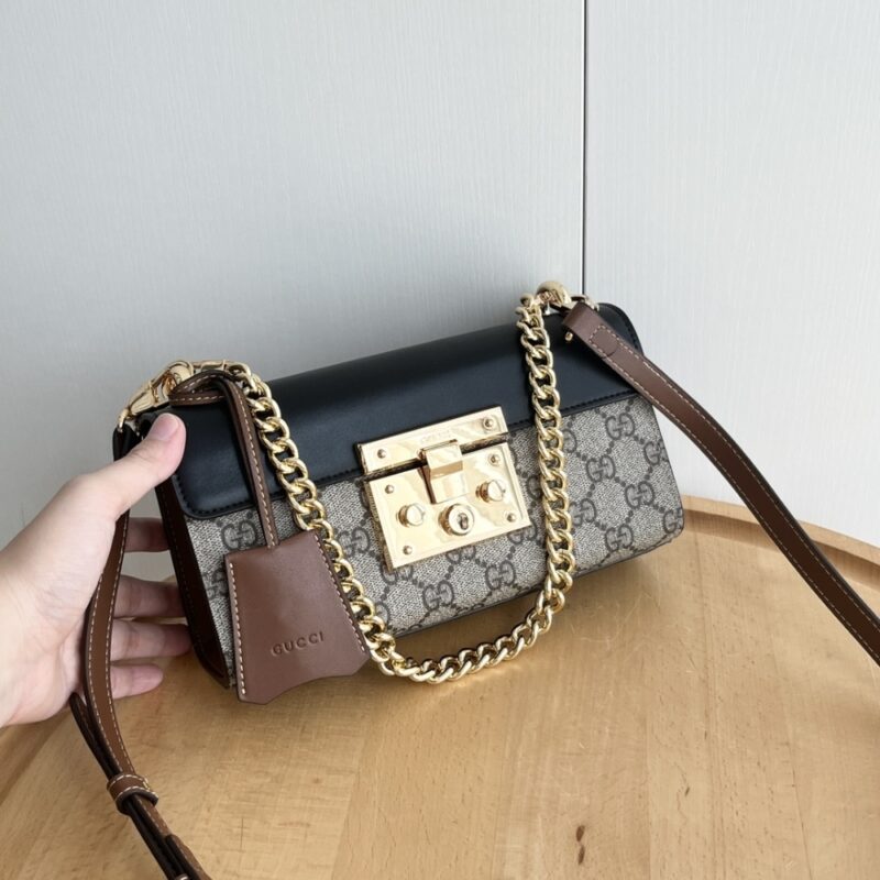 Alternative view of GUCCI PADLOCK SMALL SHOULDER GG SUPREME CANVAS BLACK 22CM ‎735103 KLQJG 9785