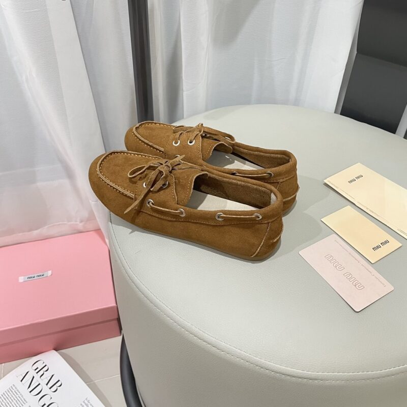 Alternative view of MIUMIU FADED UNLINED SUEDE LOAFERS CINNAMON 5D123E Z5O F0401 F D005