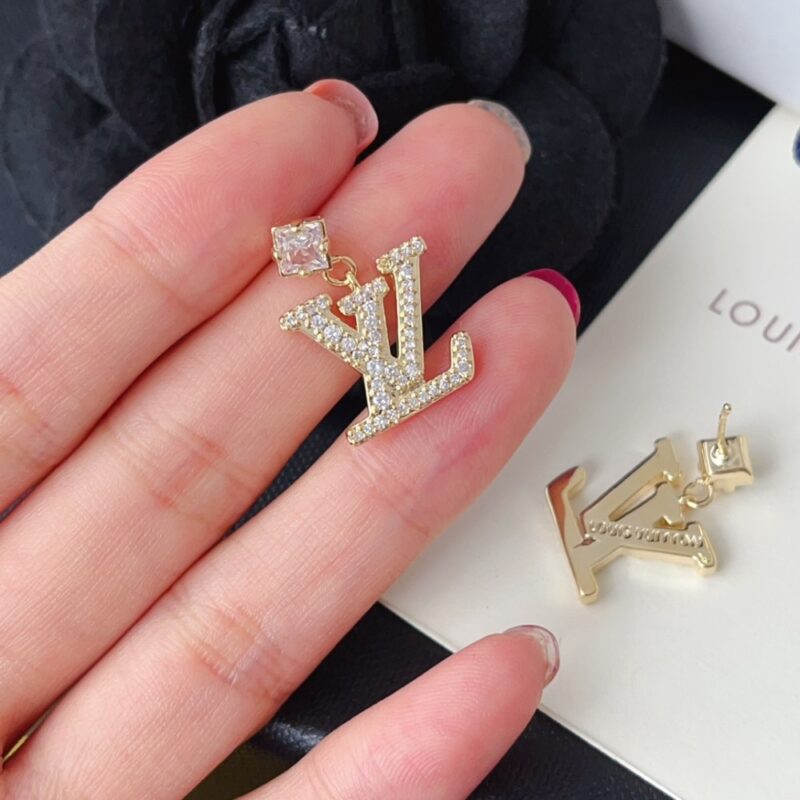 Alternative view of LOUIS VUITTON LADY LV EARRINGS GOLD TONE M01844