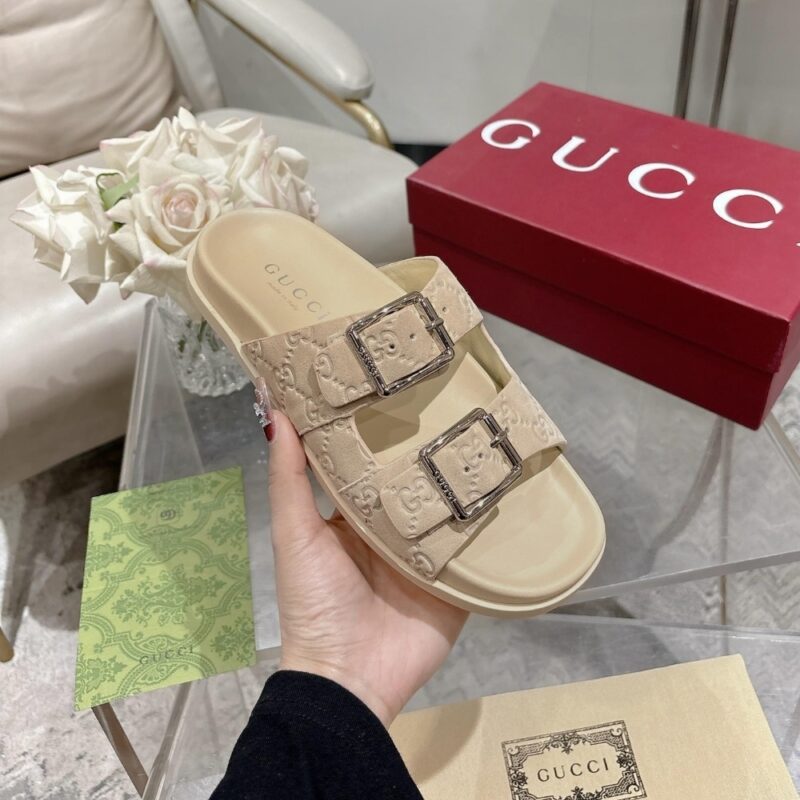 Alternative view of GUCCI WOMEN'S SLIDE SANDAL OATMEAL 816380 AADUO 9511