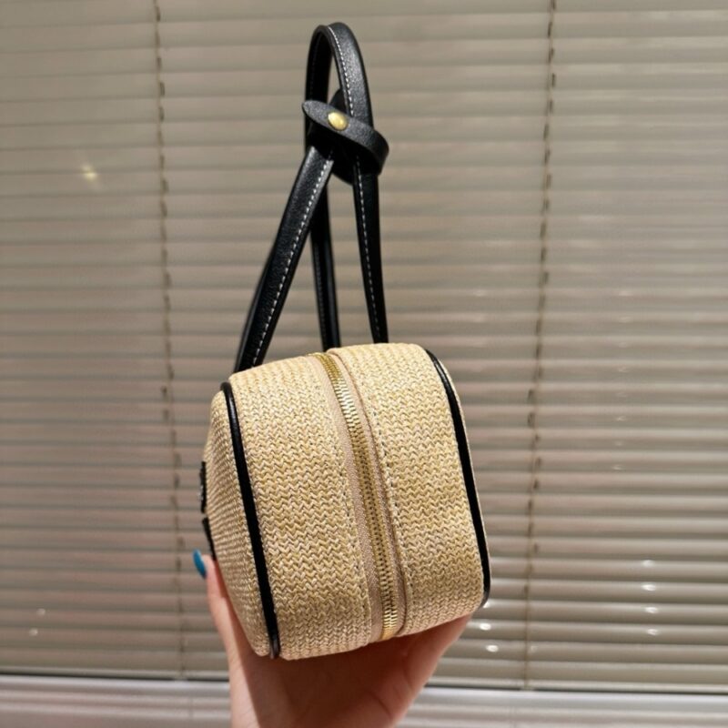 Alternative view of MIUMIU WOMEN'S CANVAS AND LEATHER BAG BLACK 27CM