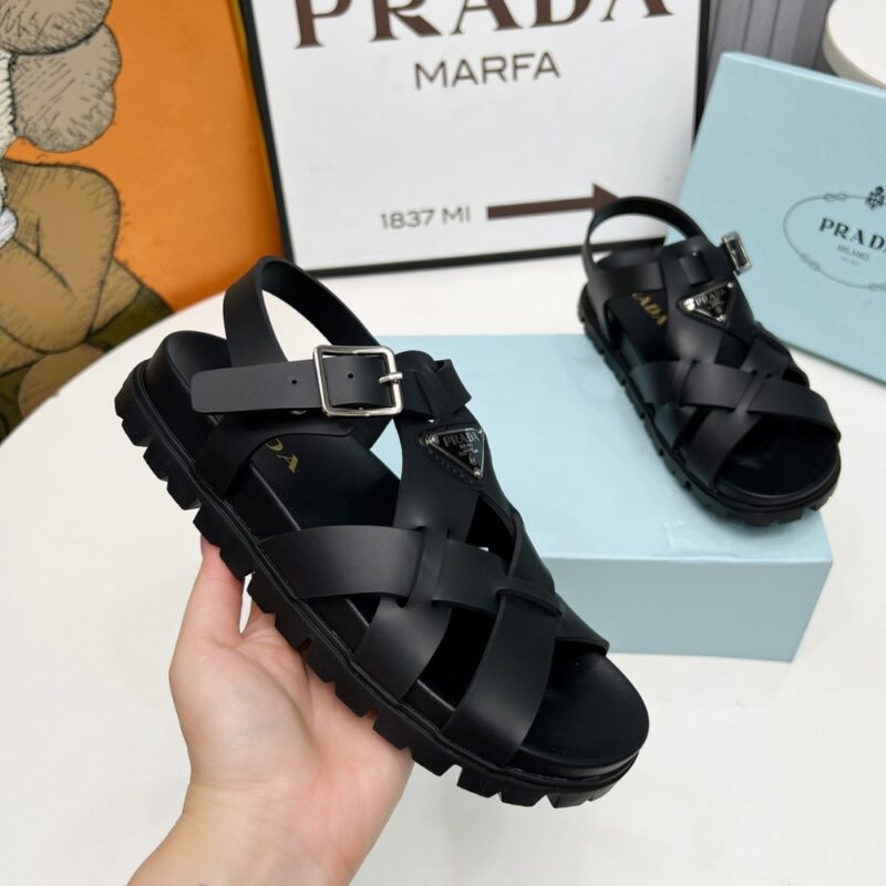 Alternative view of PRADA CRISSCROSS RUBBER SANDALS BLACK 2X3118 3LKK F0002 F G000