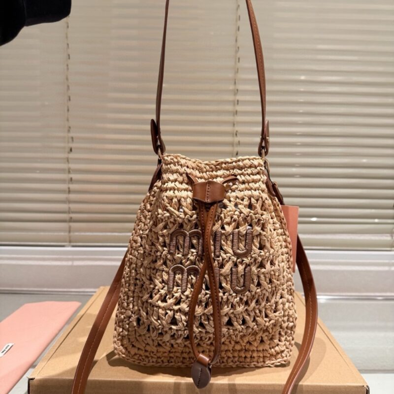 Alternative view of MIUMIU WOVEN FABRIC MINI BAG BEIGE 22CM 5ND016 2DO1 F0A5T