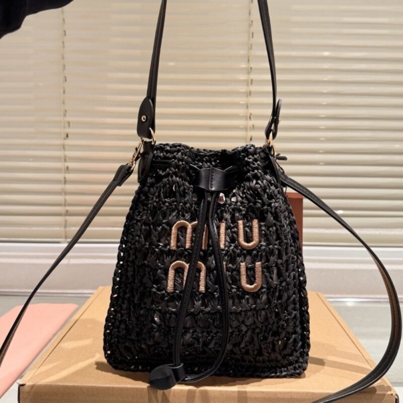 Alternative view of MIUMIU WOVEN FABRIC MINI BAG BLACK 22CM 5ND016 2DO1 F0889
