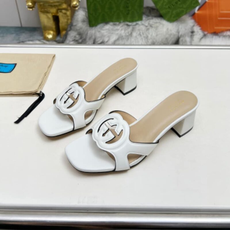 Alternative view of GUCCI WOMEN'S INTERLOCKING G SLIDE SANDAL WHITE ‎782413 AAAZG 9022