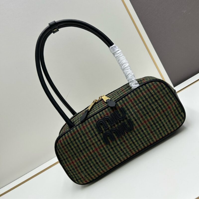 Alternative view of MIU MIU BEAU TOP HANDLE TRATAN BAG GREEN 28CM 5BB173 2DU5 F0466 V OWH