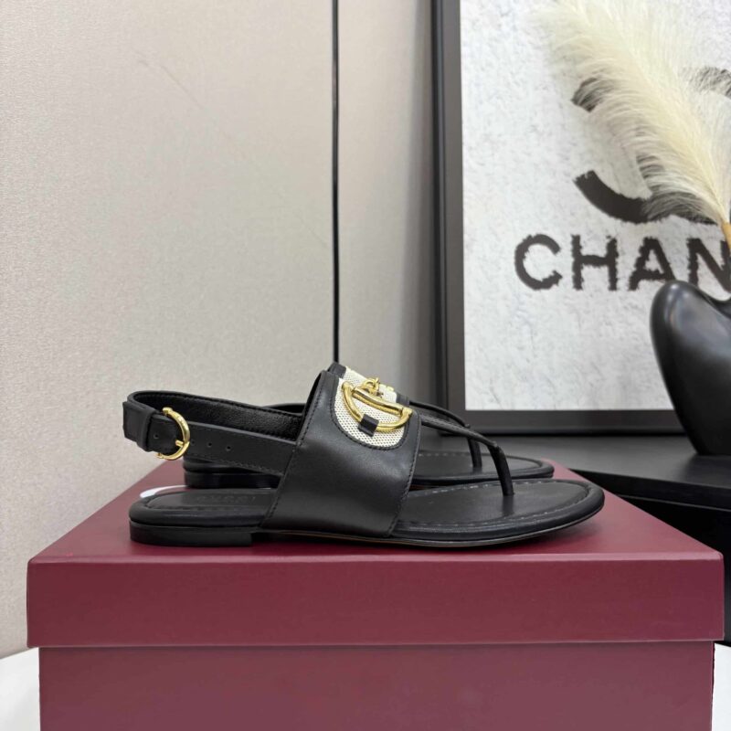 Alternative view of GUCCI WOMEN'S THONG SANDAL WITH HORSEBIT BLACK 834431 AAEZJ 1072