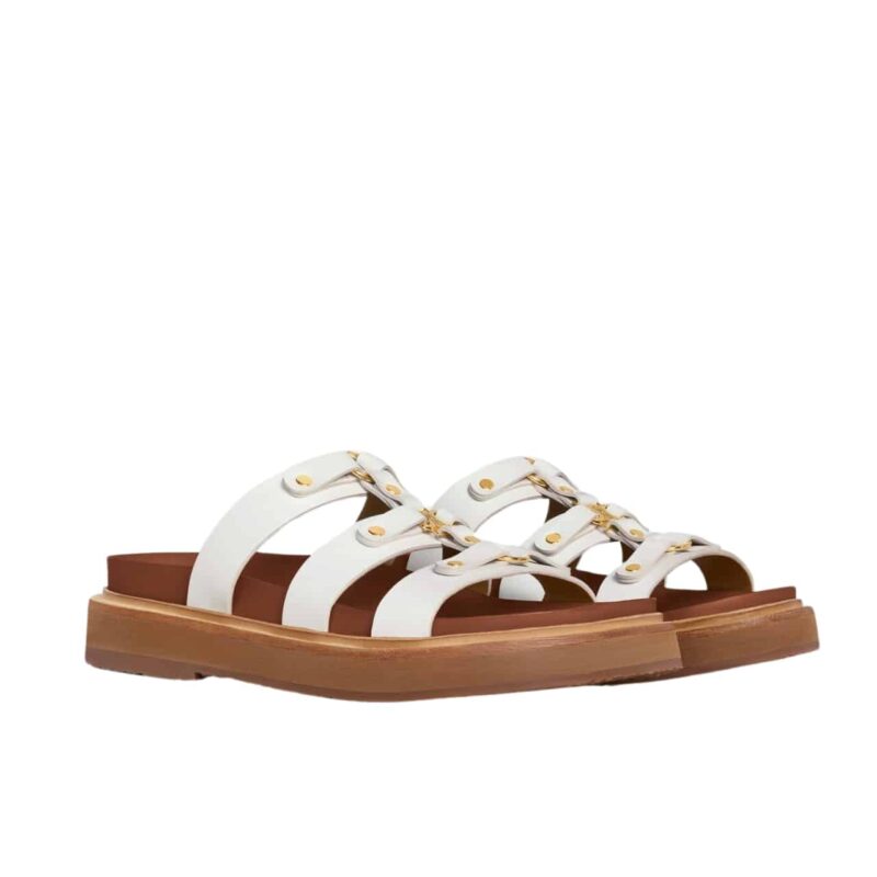 CELINE TIPPI SLIDE IN LEATHER WHITE 357283767C 01BC