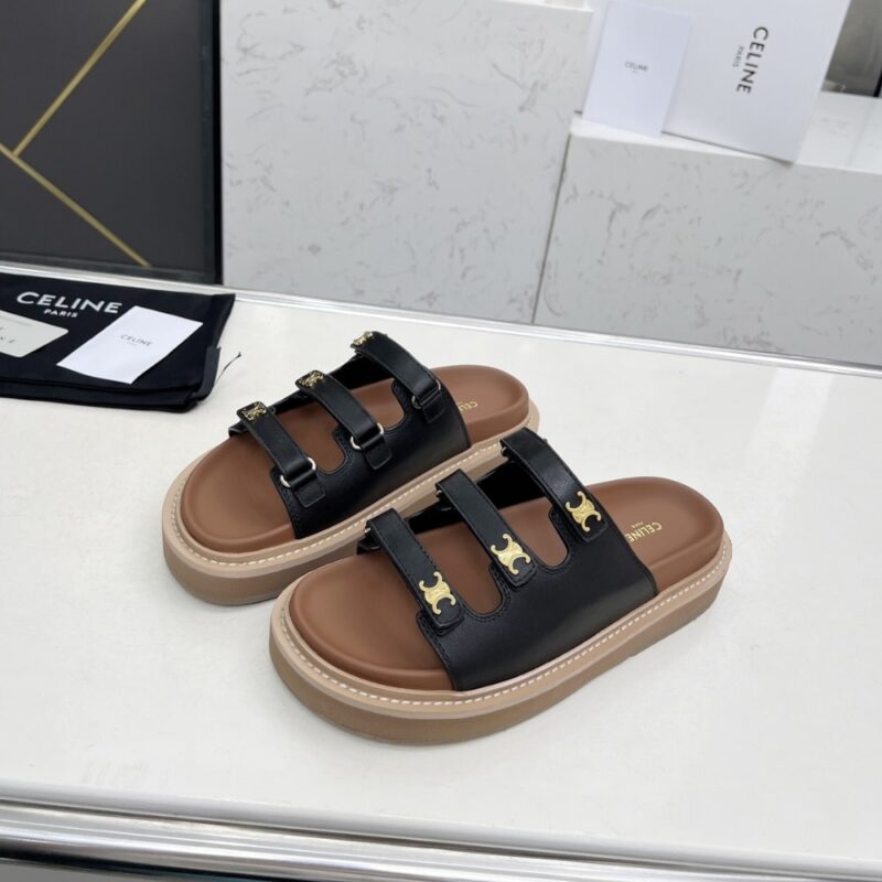 Alternative view of CELINE TIPPI SLIDE IN LEATHER BLACK 357283767C 38NO